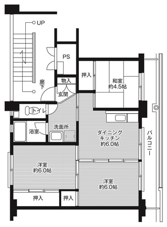 ビレッジハウス西出雲1号棟 (402号室)の物件間取画像